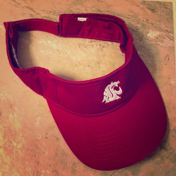 Wsu Cougars Visor Adjustable Velcro 